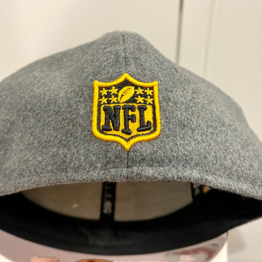 New Rare Pittsburgh Steelers New Era "Leather Melt 59Fifty Fitted Throwback Hat - Picture 4 of 5